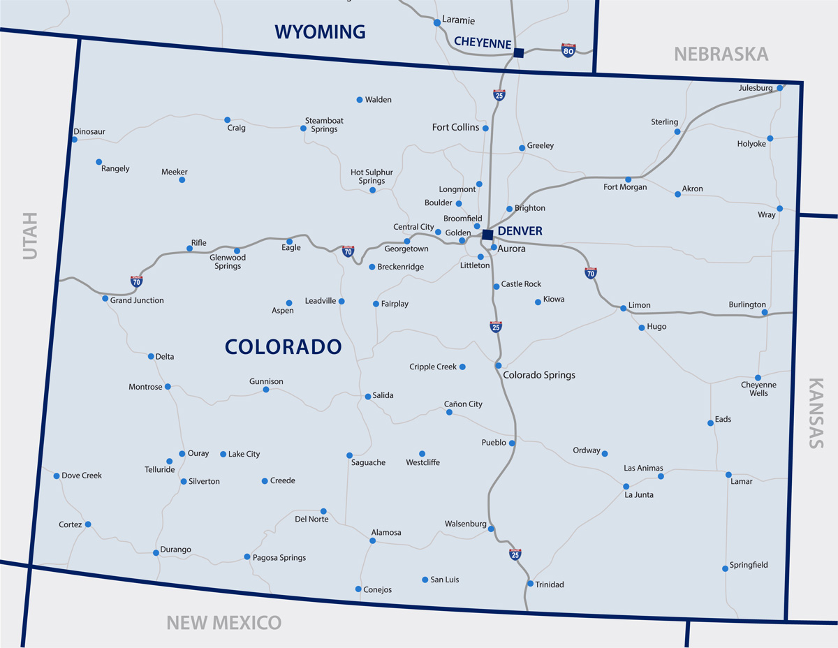 Colorado Wyoming Map Large